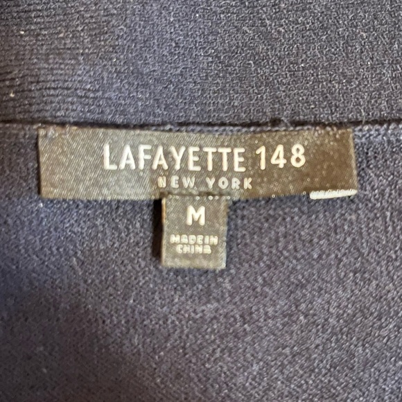 Lafayette 148 New York M Knit Top Black Cutout Cap Sleeve Capsule Old Money Lux - Picture 9 of 10